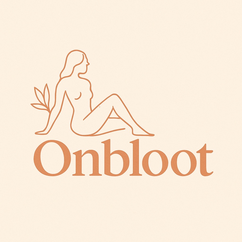 Onbloot logo op Bamboo Beige